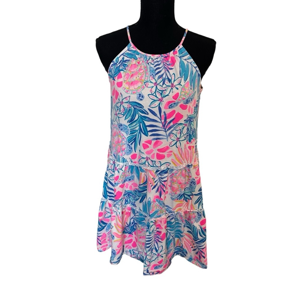 Lilly Pulitzer Mini Tunic Dress Floral Vacation Cotton Beach Summer Size XXS